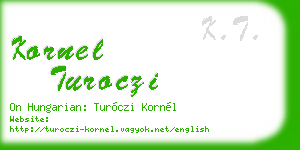 kornel turoczi business card